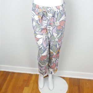 Nicole Miller Topical Patterned Jogger Dress Pants Lyocell Medium